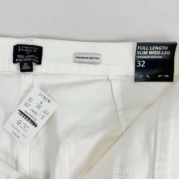 J Crew Factory Women's Slim Wide Leg Sailor Jean Size 32 White Stretch - Picture 5 of 16